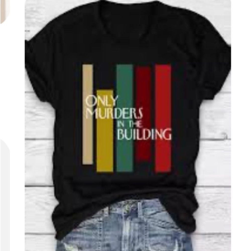Black T-Shirt with Bold Graphic Text tag says xl but fits like med/large